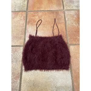 Zara fuzzy crop tank size M
